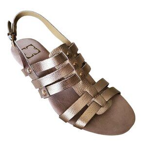 Liz Claiborne Gold Strappy Wedge Sandals, Woman's Sandals NIB